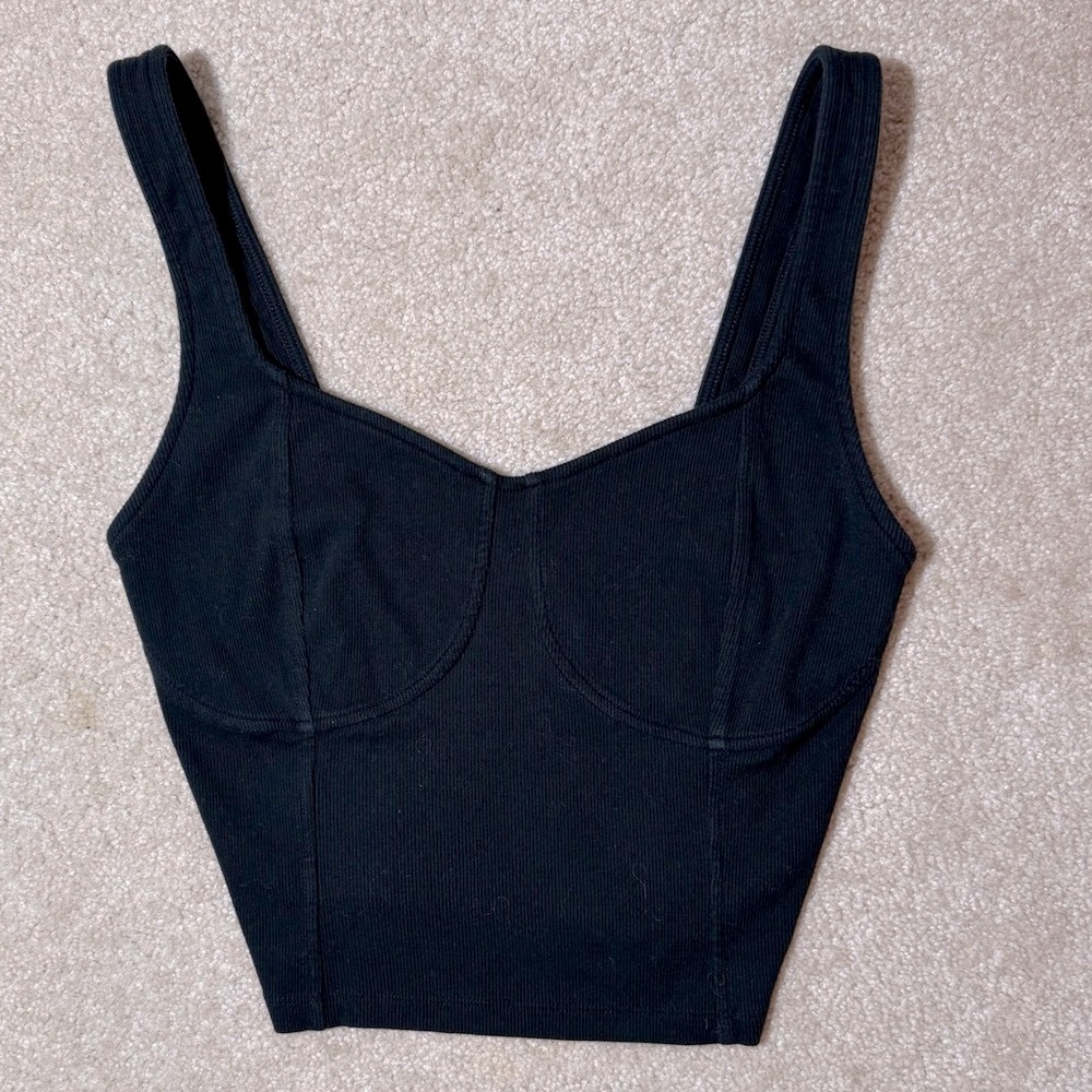 Aerie Cropped Corduroy Corset Top
